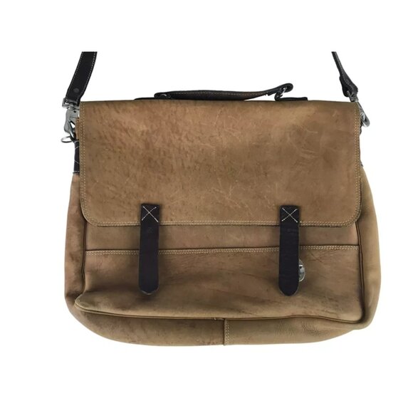 Rugby North America Unisex Adult Brown Leather Shoulder Strap Messenger Bag - Picture 2 of 11